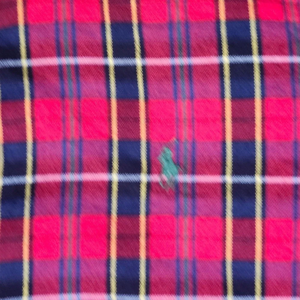 Polo‎ Ralph Lauren Mens Medium Red Plaid Classic Fit Cotton Button Down Shirt